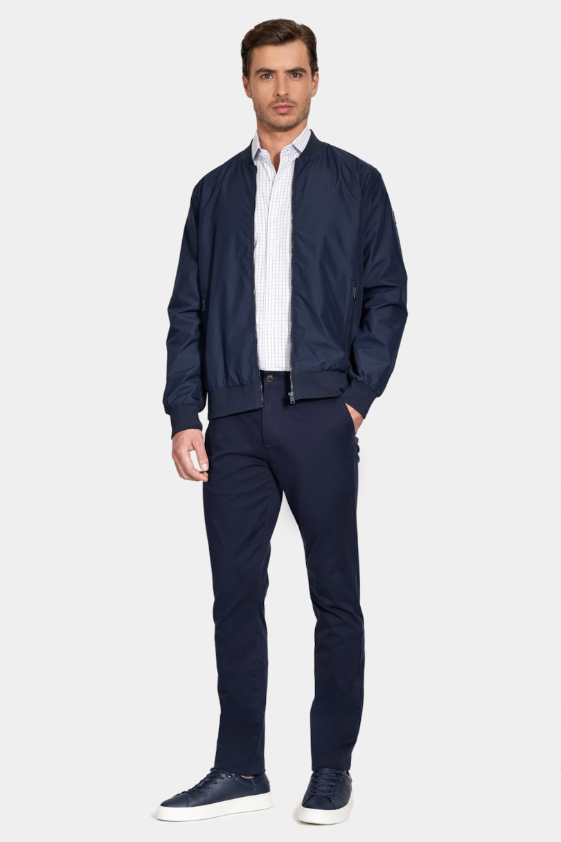 Camisa Manga Longa Regular Moscou Xadrez Branco C/Azul