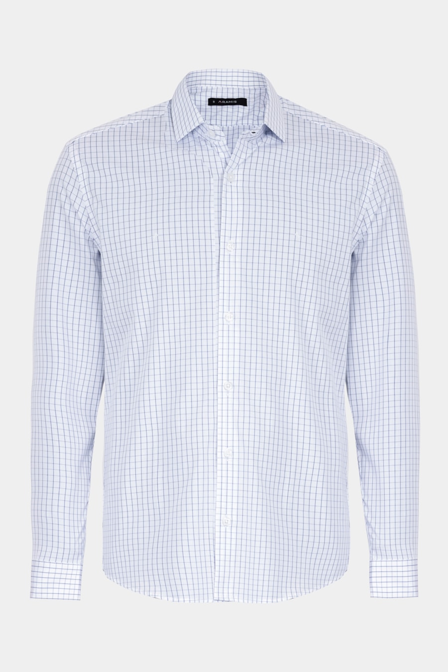 Camisa Manga Longa Regular Moscou Xadrez Branco C/Azul — foto 6 de 6