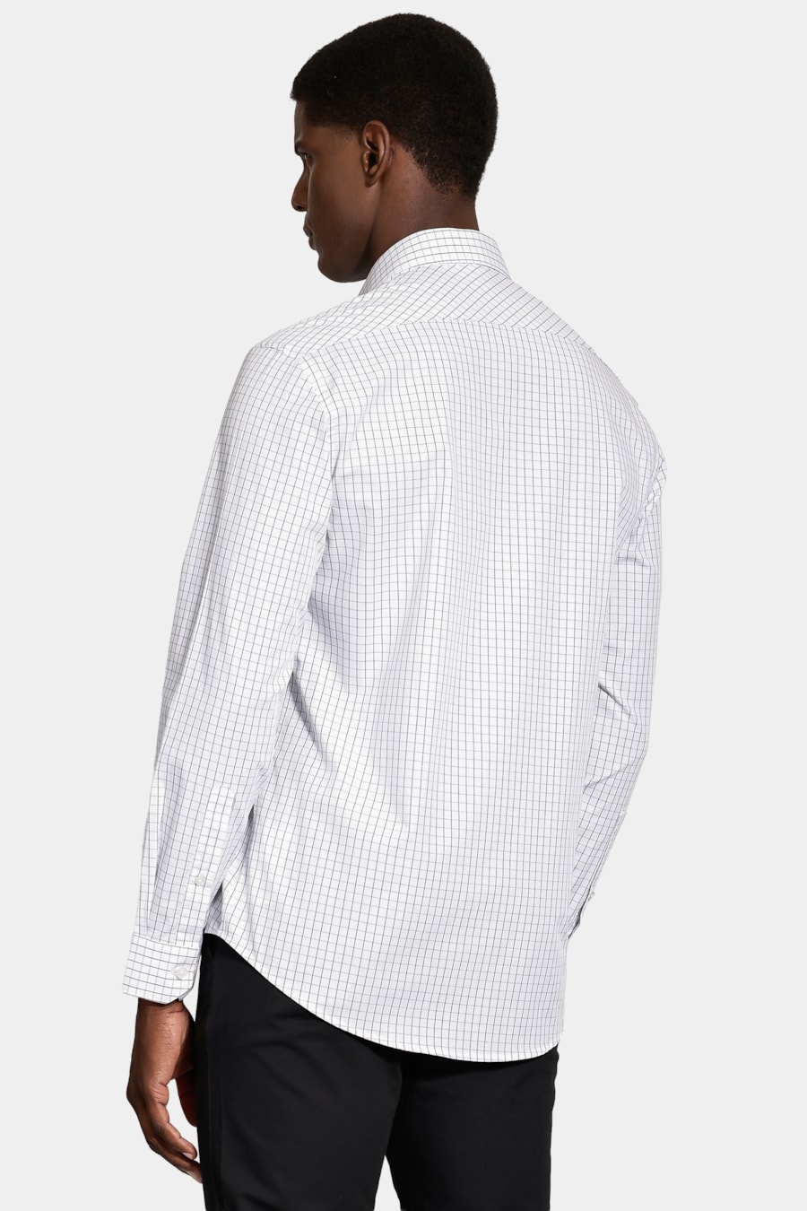 Camisa Manga Longa Regular Moscou Xadrez Branco C/ Preto — foto 4 de 6