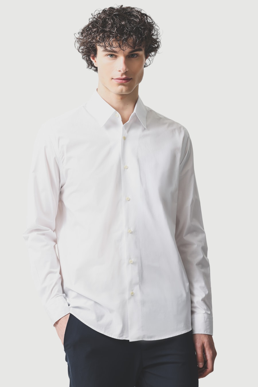 Camisa Manga Longa Regular One Piece Collar Branco — foto 1 de 6