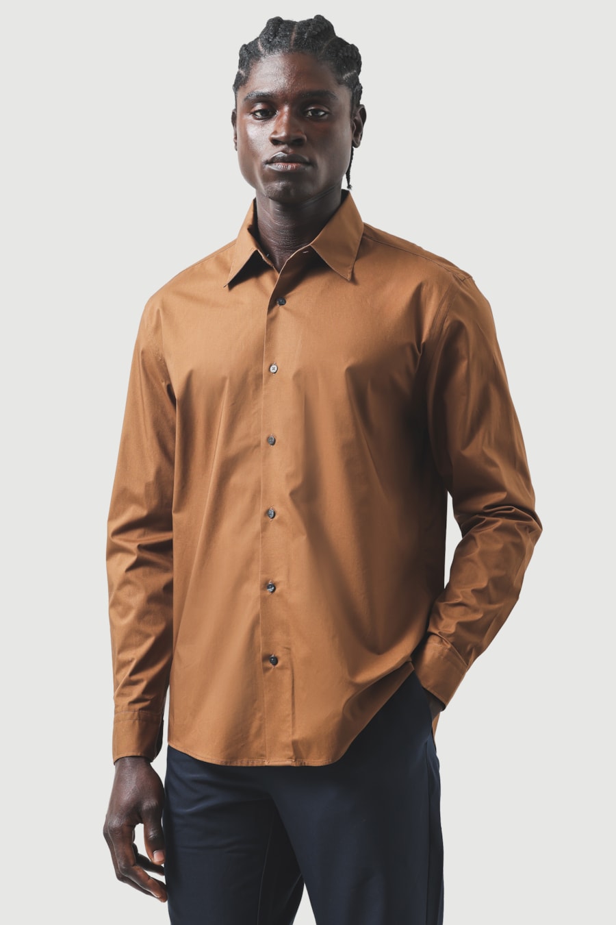 Camisa Manga Longa Regular One Piece Collar Havana — foto 1 de 6