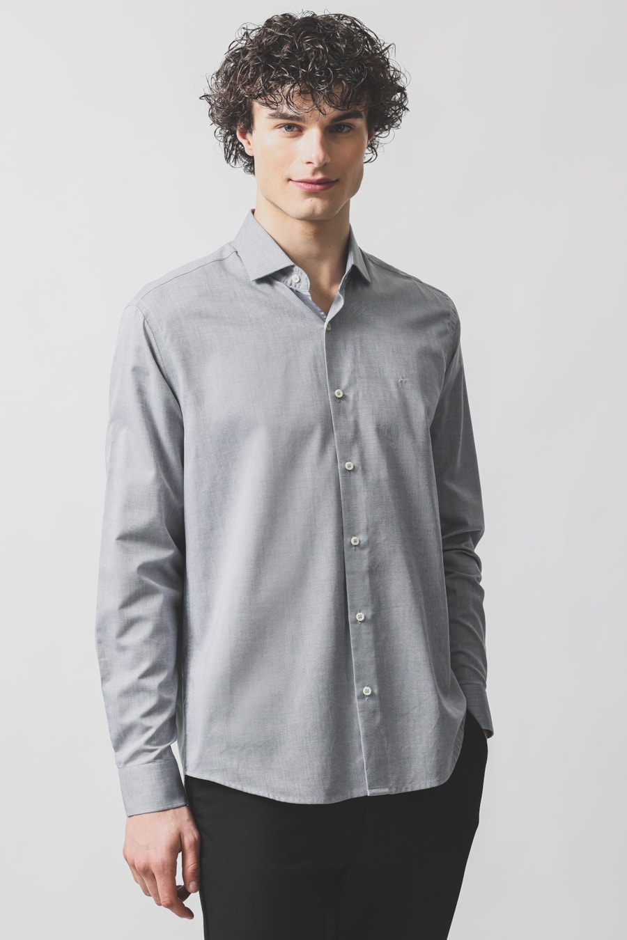 Camisa Manga Longa Regular Oxford 50 Aluminio — foto 1 de 6