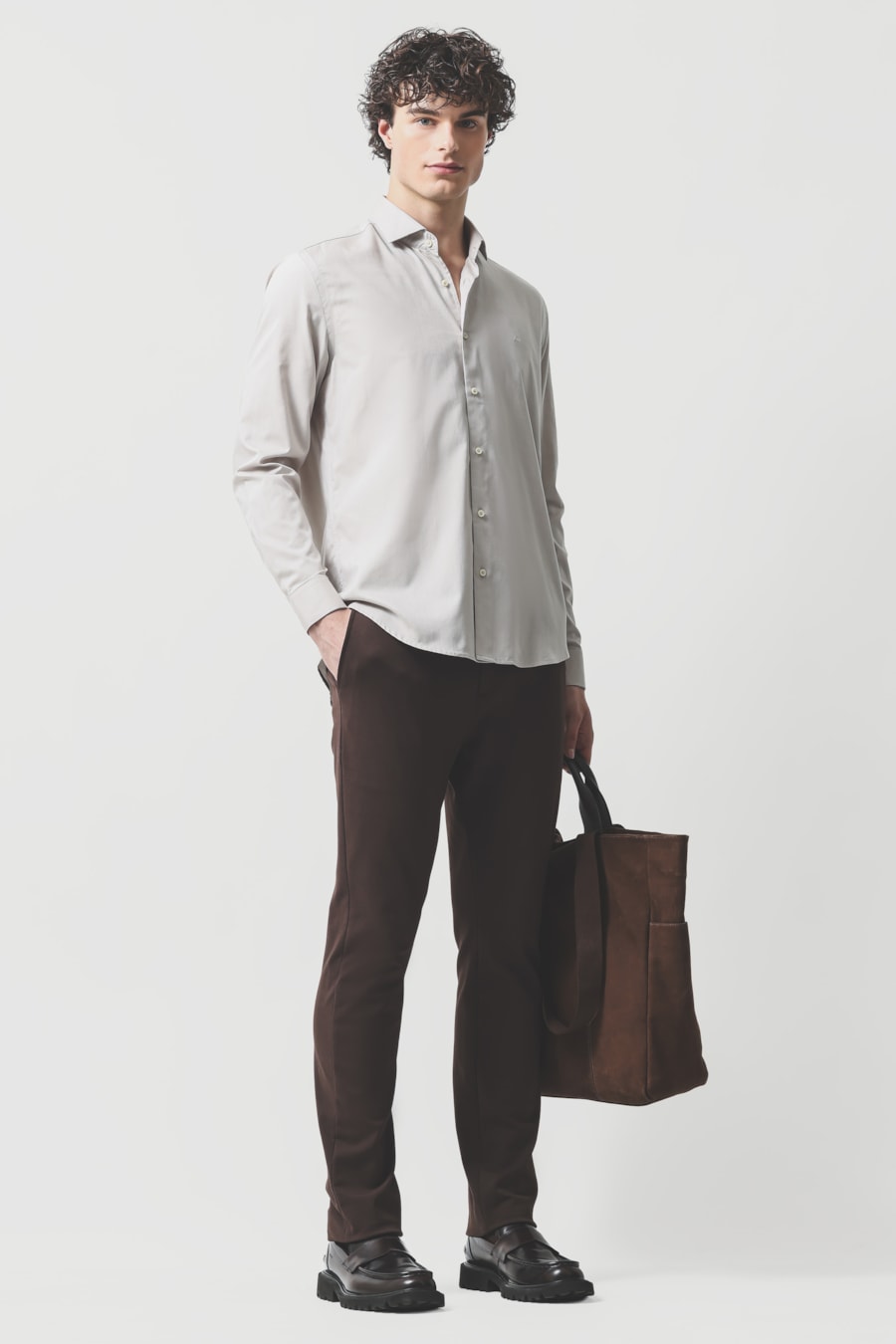 Camisa Manga Longa Regular Oxford 50 Areia — foto 2 de 6