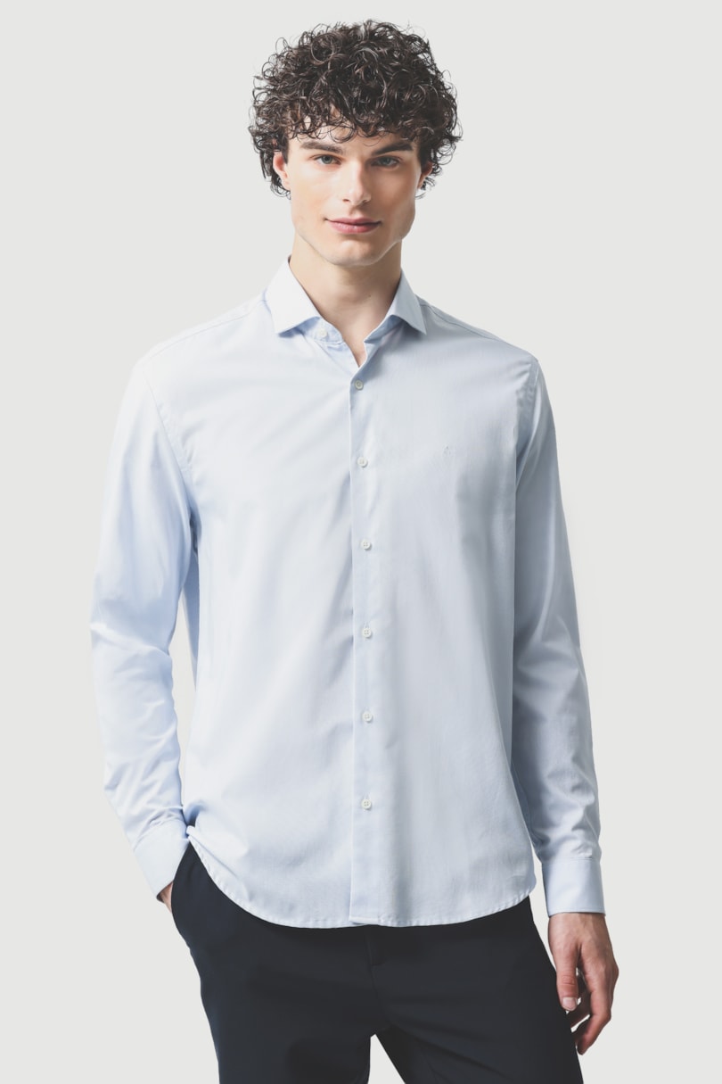 Camisa Manga Longa Regular Oxford 50 Azul Claro