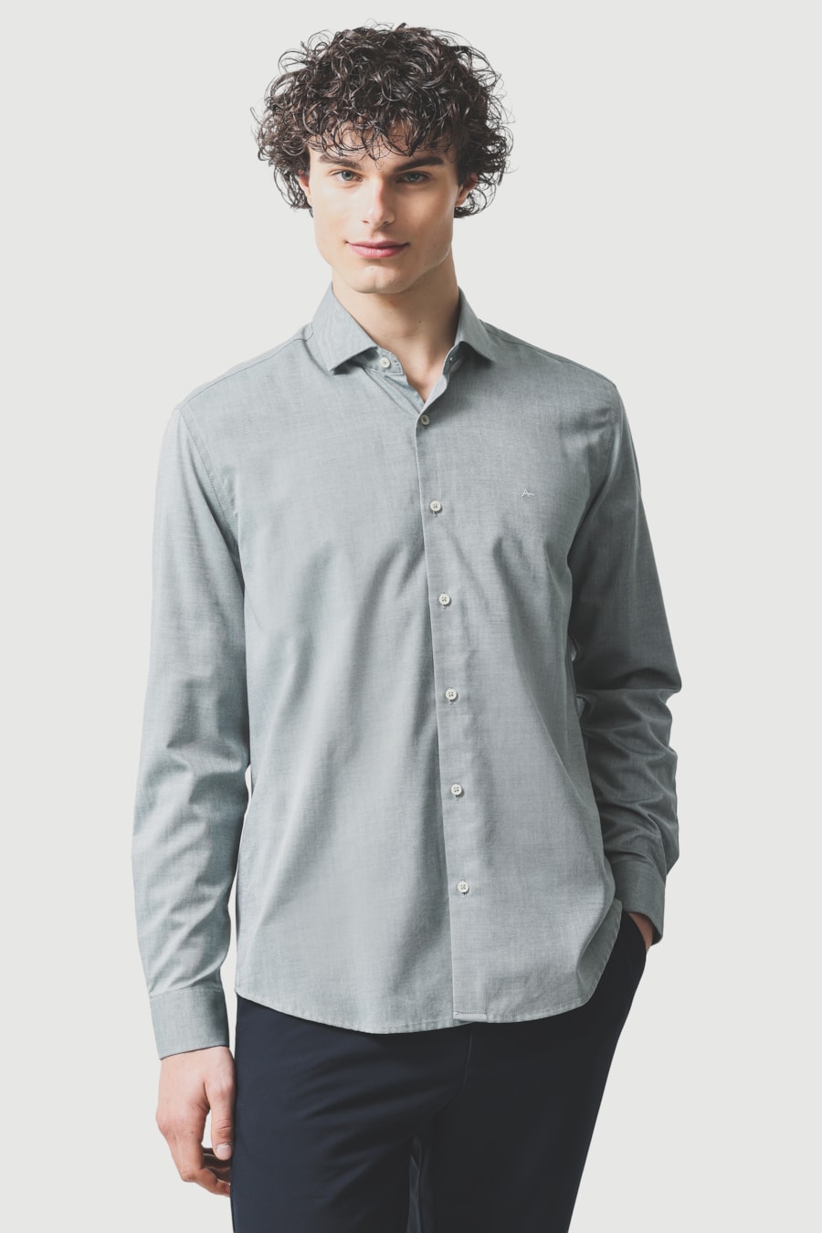 Camisa Manga Longa Regular Oxford 50 Verde Garrafa — foto 1 de 6