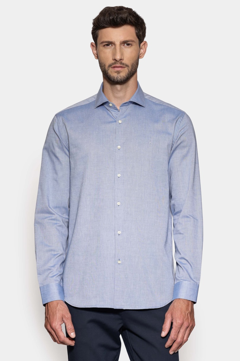 Camisa Manga Longa Regular Oxford 50 Viadutus Azul Medio