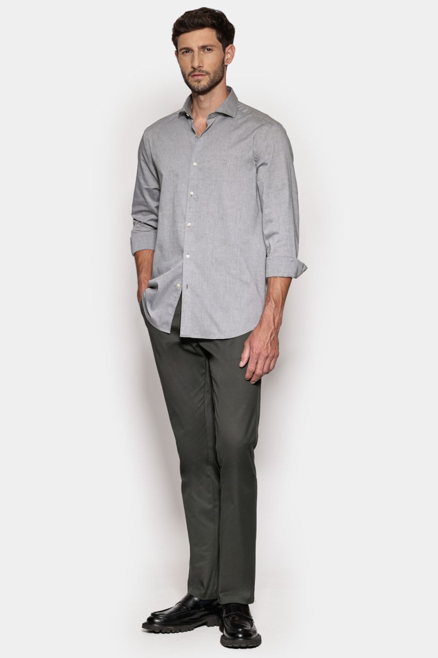 Camisa Manga Longa Regular Oxford 50 Viadutus Verde — foto 2 de 6