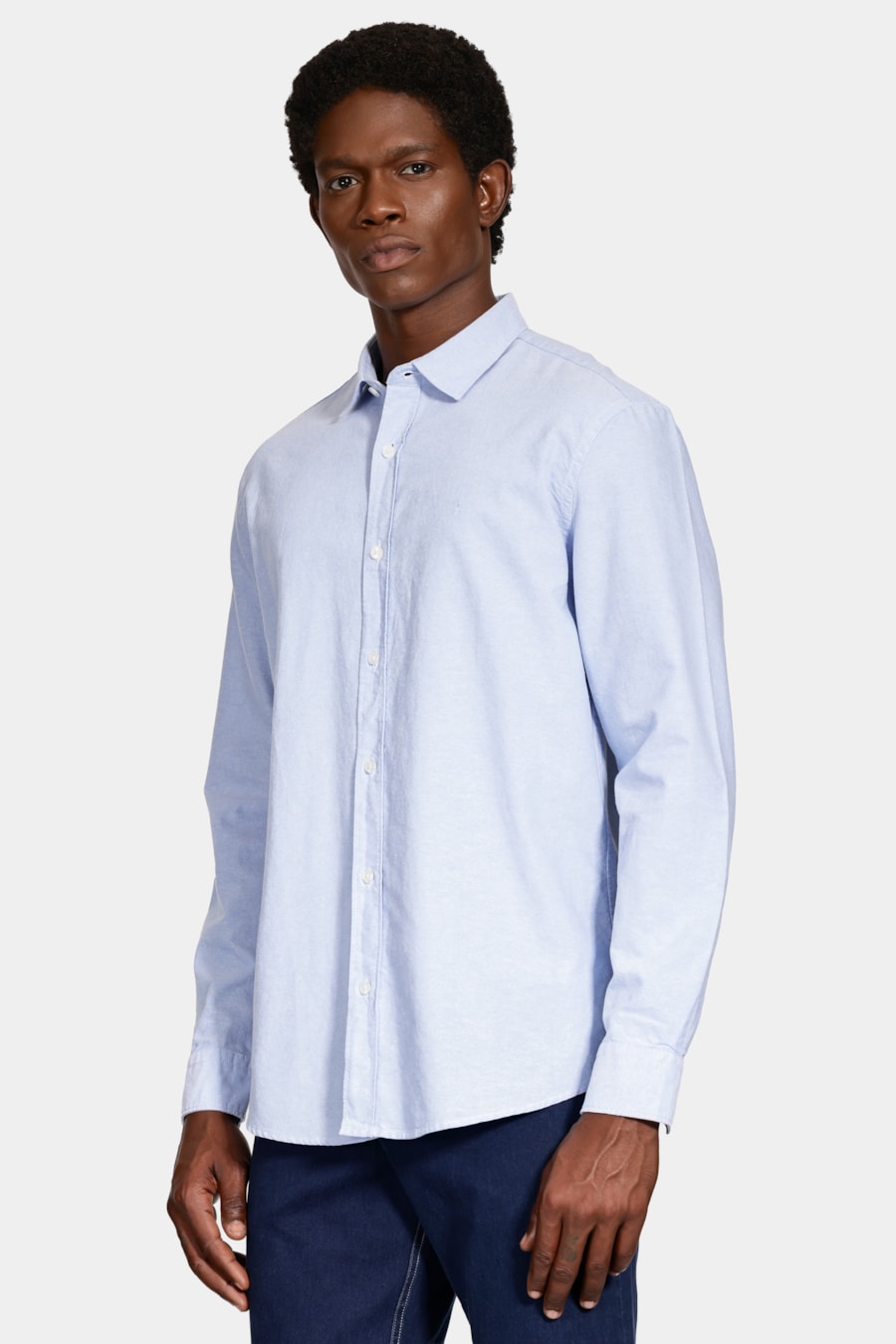 Camisa Manga Longa Regular Oxford Azul Celeste — foto 1 de 7
