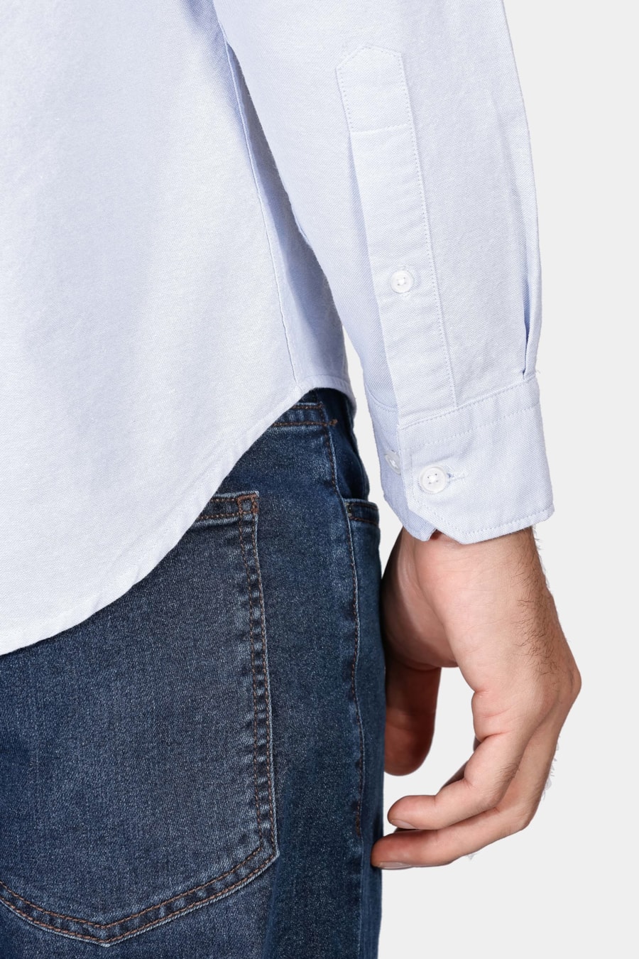 Camisa Manga Longa Regular Oxford Azul Claro — foto 4 de 6