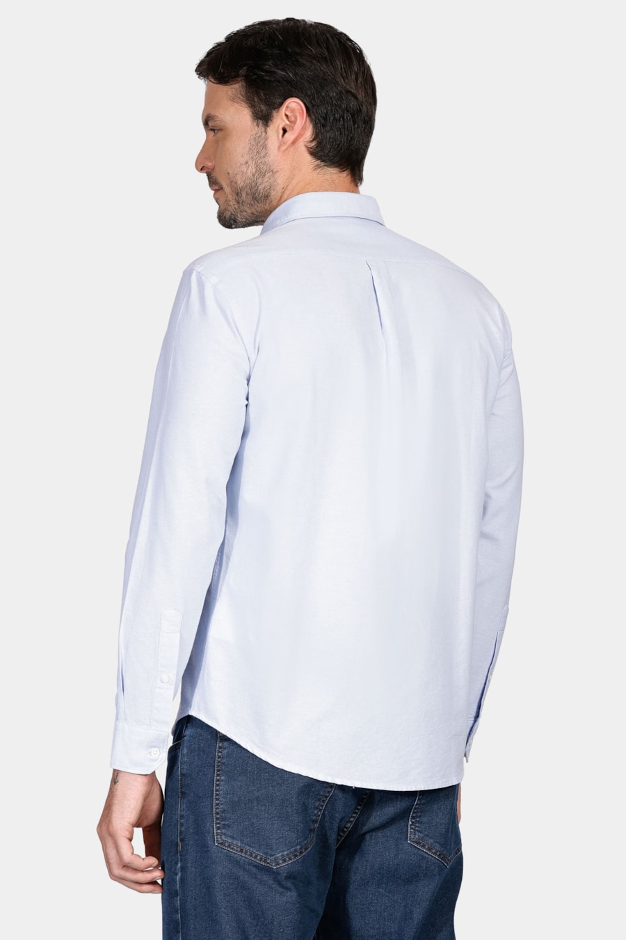 Camisa Manga Longa Regular Oxford Azul Claro — foto 5 de 6