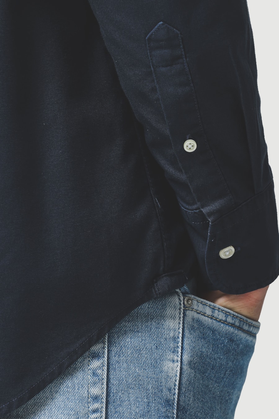 Camisa Manga Longa Regular Oxford Bg Button-Down Marinho — foto 3 de 6