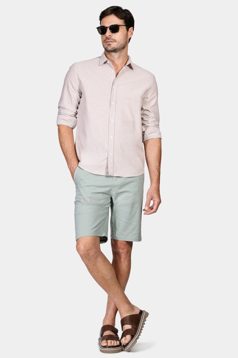 Camisa Manga Longa Regular Oxford Cáqui