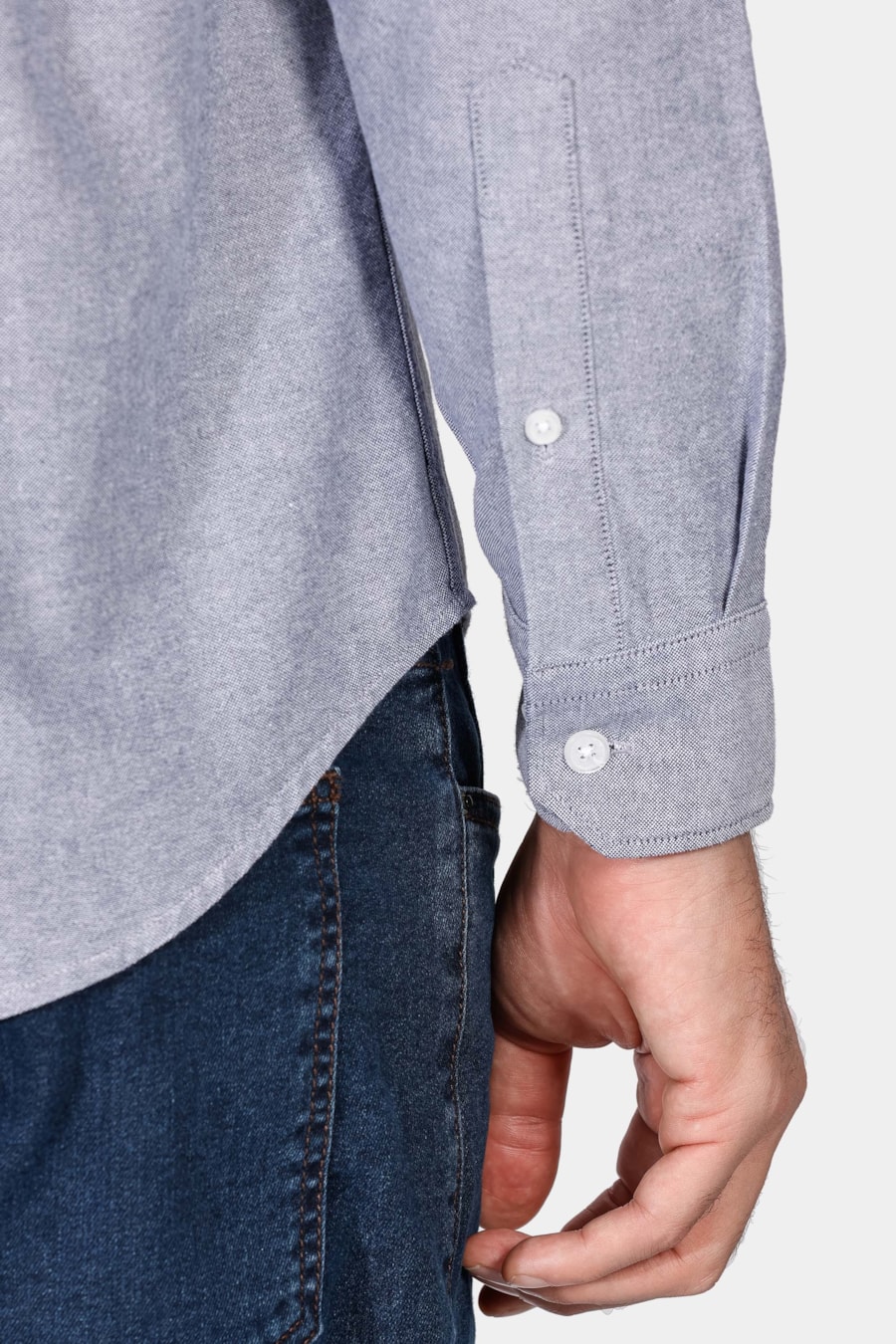 Camisa Manga Longa Regular Oxford Marinho — foto 4 de 7