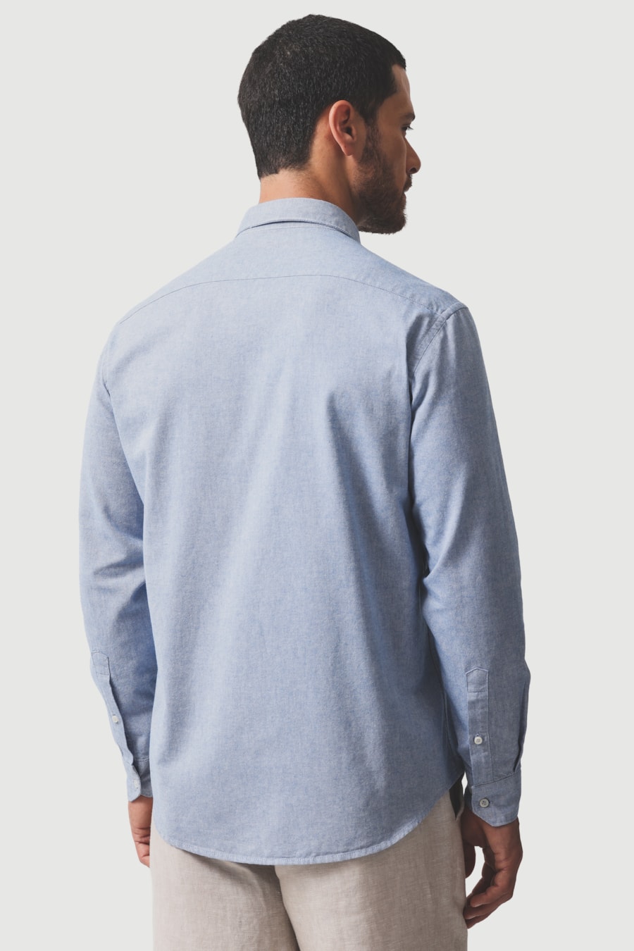 Camisa Manga Longa Regular Oxford Planalto Azul Caribe — foto 4 de 6
