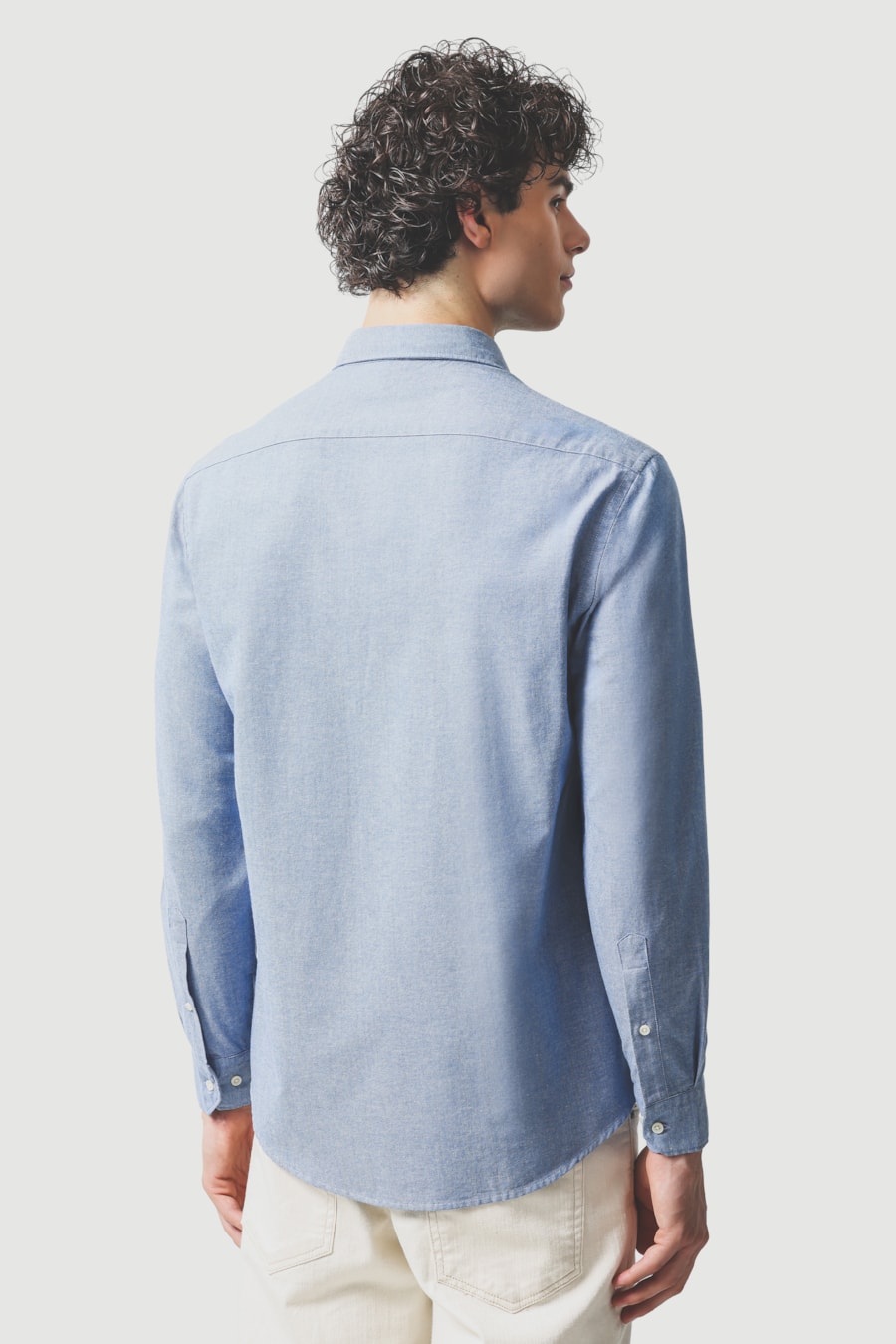 Camisa Manga Longa Regular Oxford Planalto Azul Indigo — foto 3 de 5