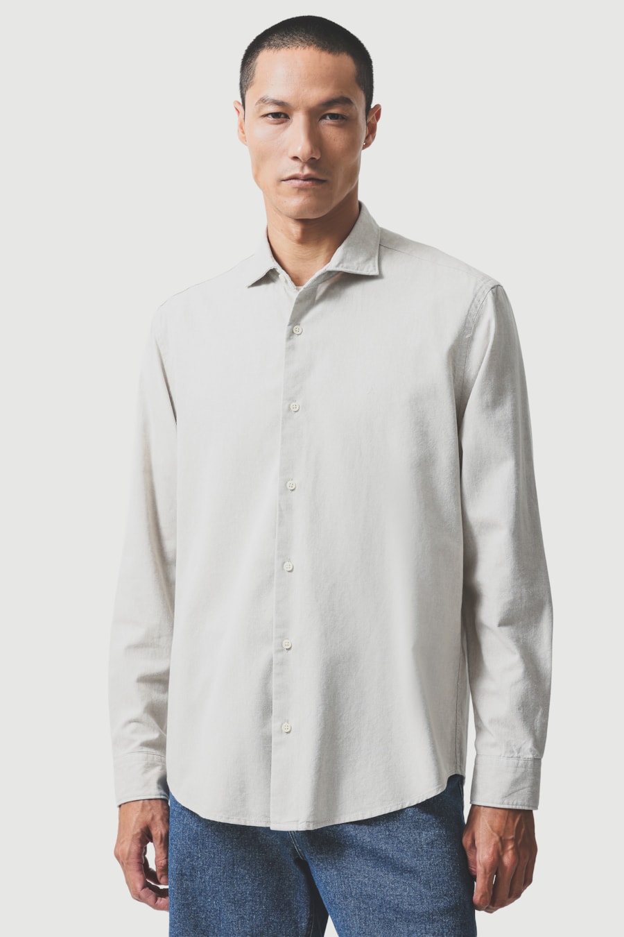 Camisa Manga Longa Regular Oxford Planalto Caqui — foto 1 de 6