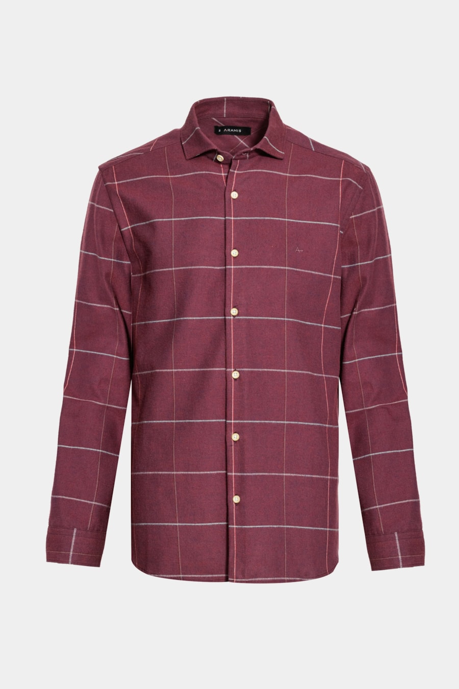 Camisa Manga Longa Regular s João Xadrez Bordeaux — foto 6 de 6