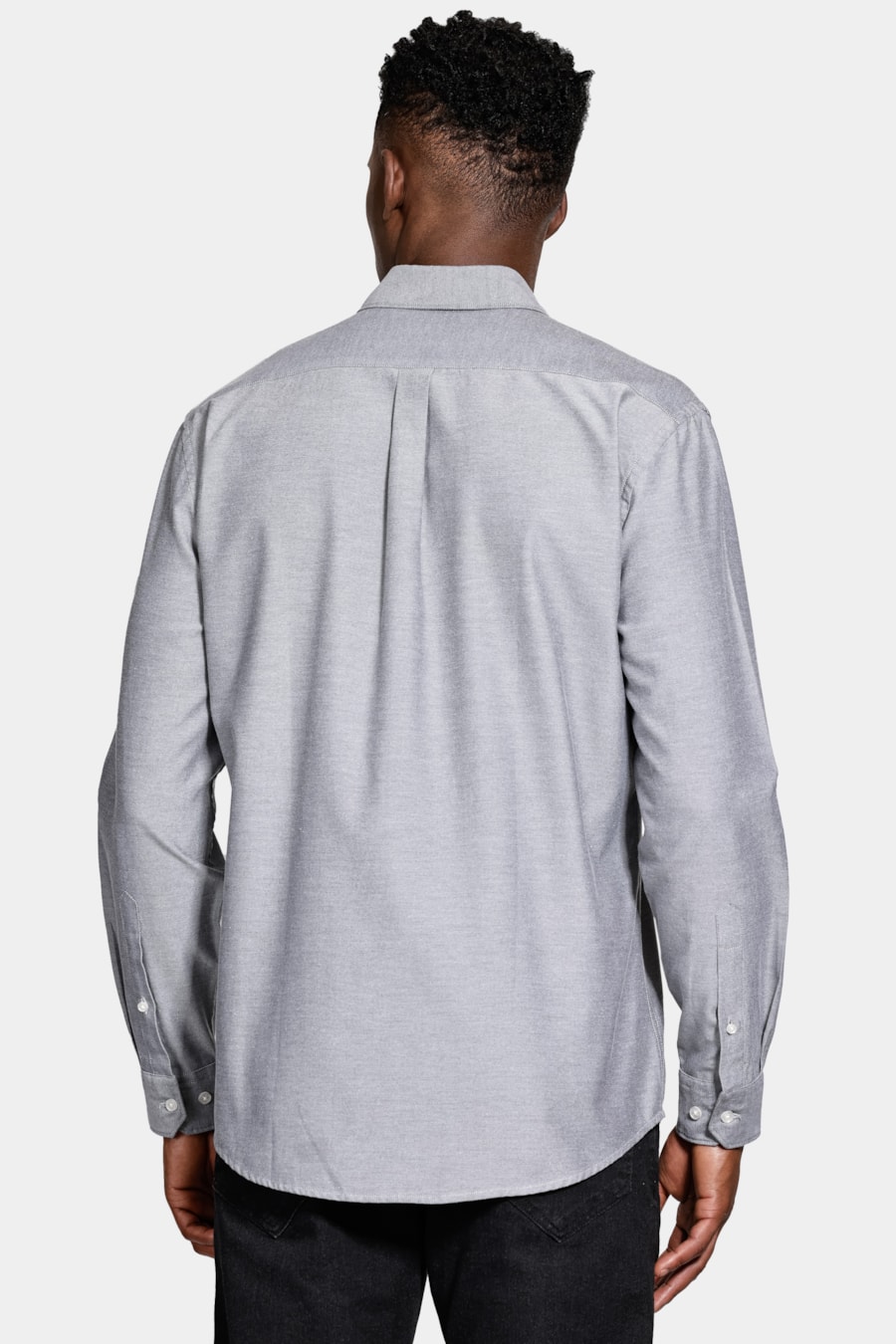 Camisa Manga Longa Regular Sarja Mista Chumbo — foto 4 de 6