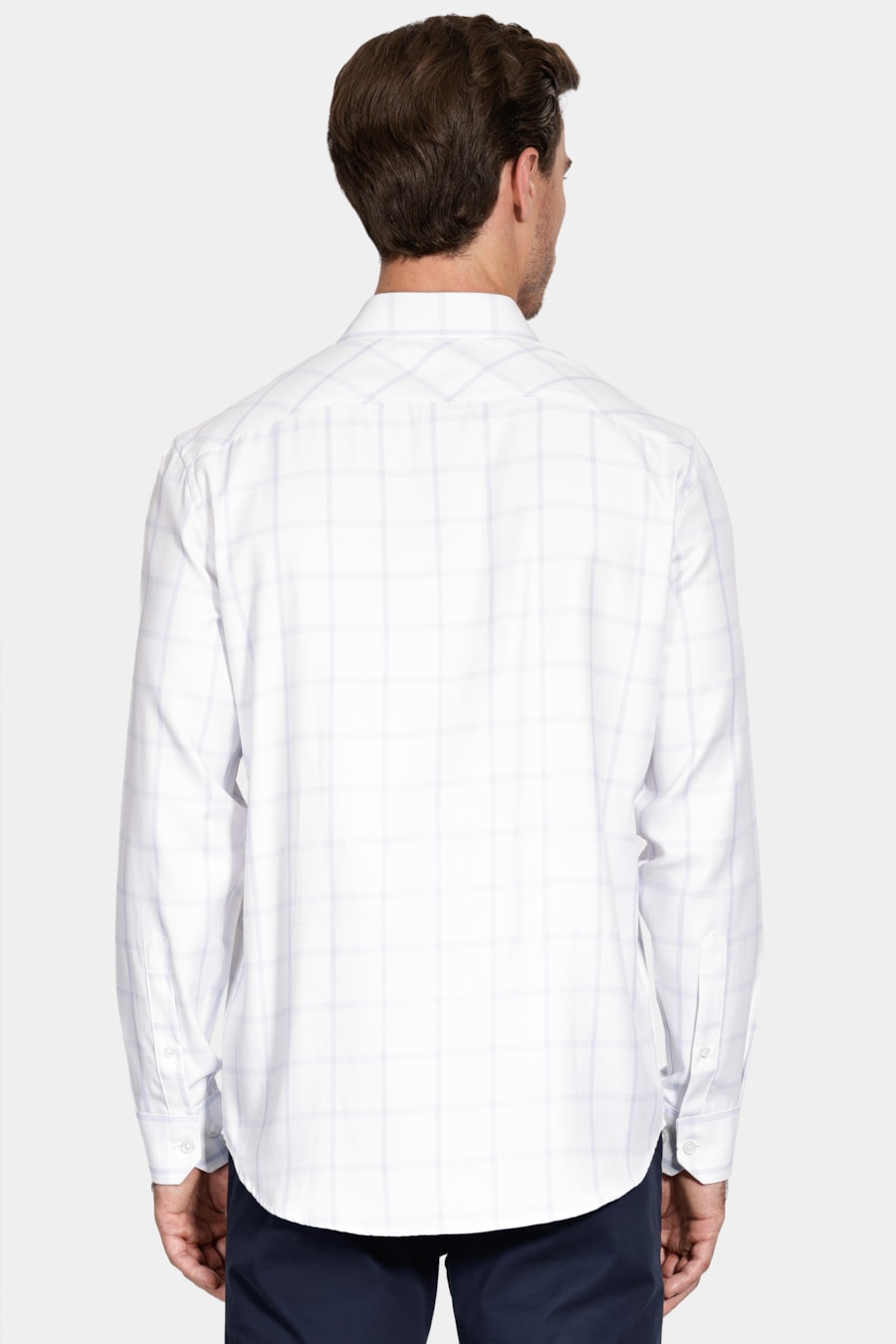 Camisa Manga Longa Regular Siena Misto Xadrez Branco C/Azul — foto 4 de 6