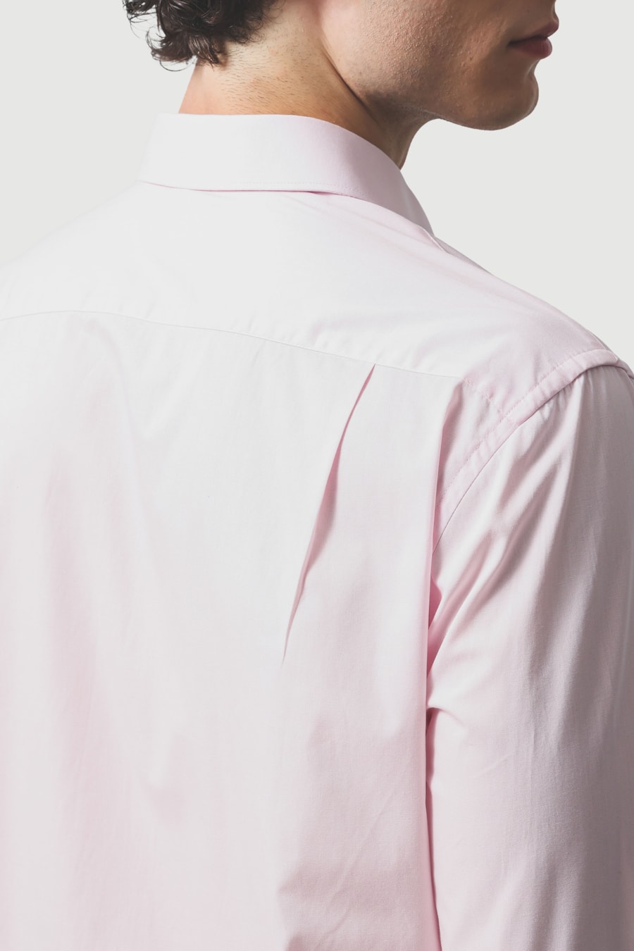 Camisa Manga Longa Regular Social Tricoline de Algodão Liso Rosa — foto 4 de 7