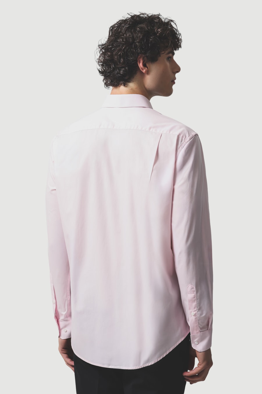 Camisa Manga Longa Regular Social Tricoline de Algodão Liso Rosa — foto 5 de 7