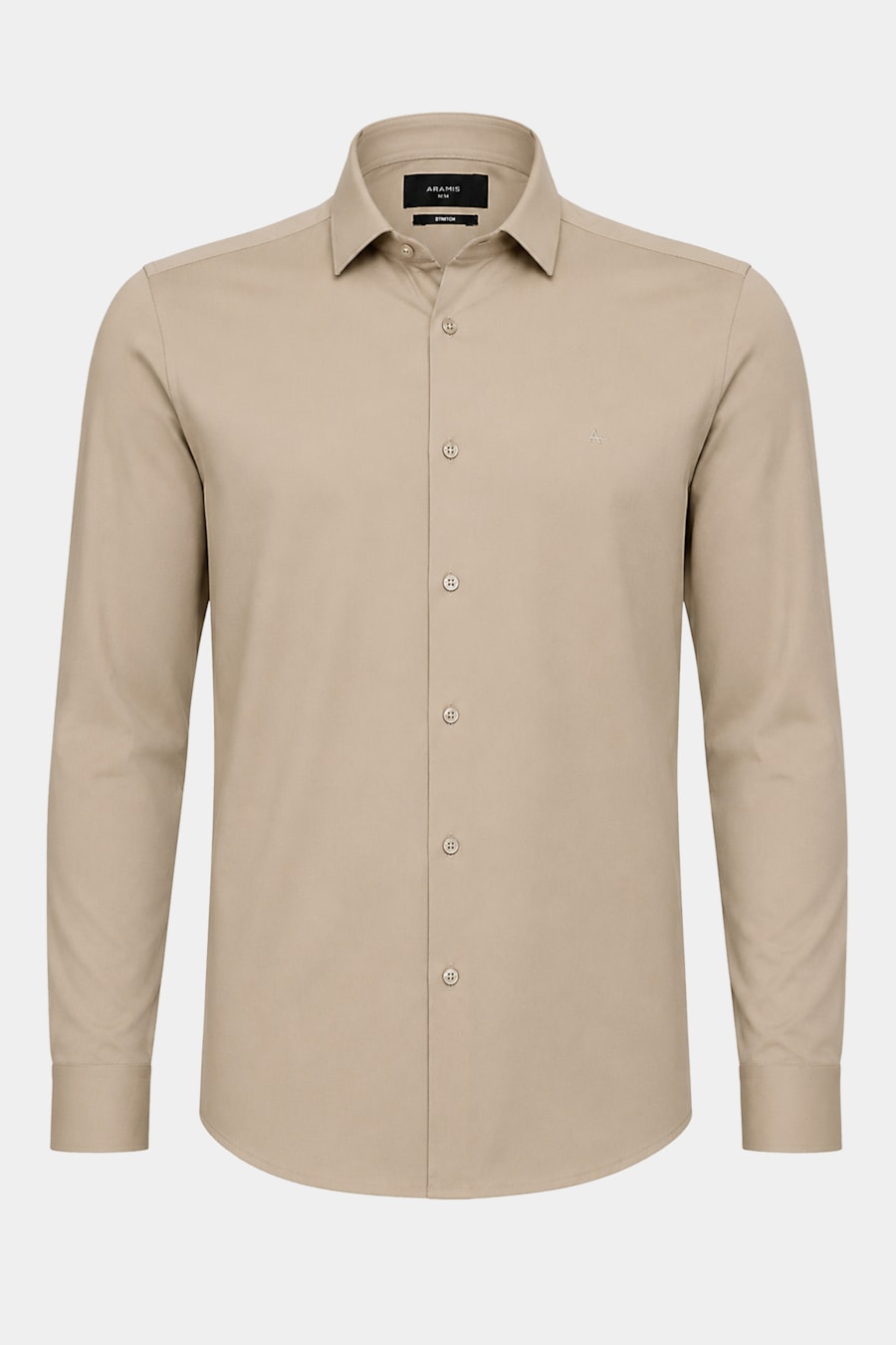 Camisa Manga Longa Regular Stretch Liso Areia — foto 6 de 7