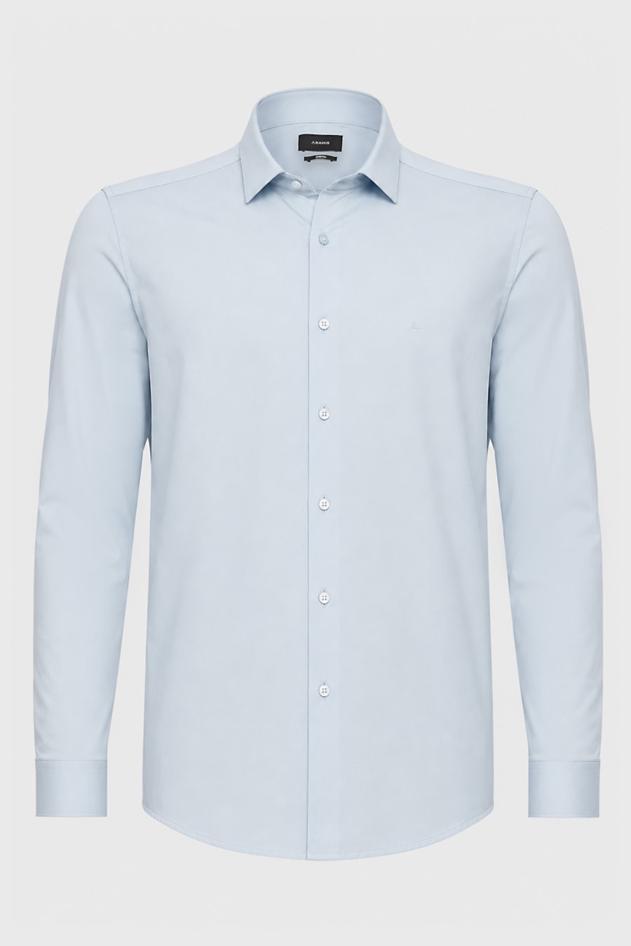 Camisa Manga Longa Regular Stretch Liso Azul Claro — foto 6 de 8