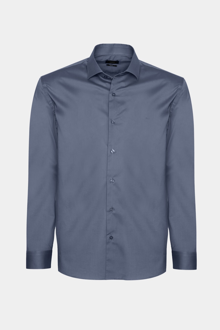 Camisa Manga Longa Regular Stretch Liso Azul Jeans — foto 5 de 6