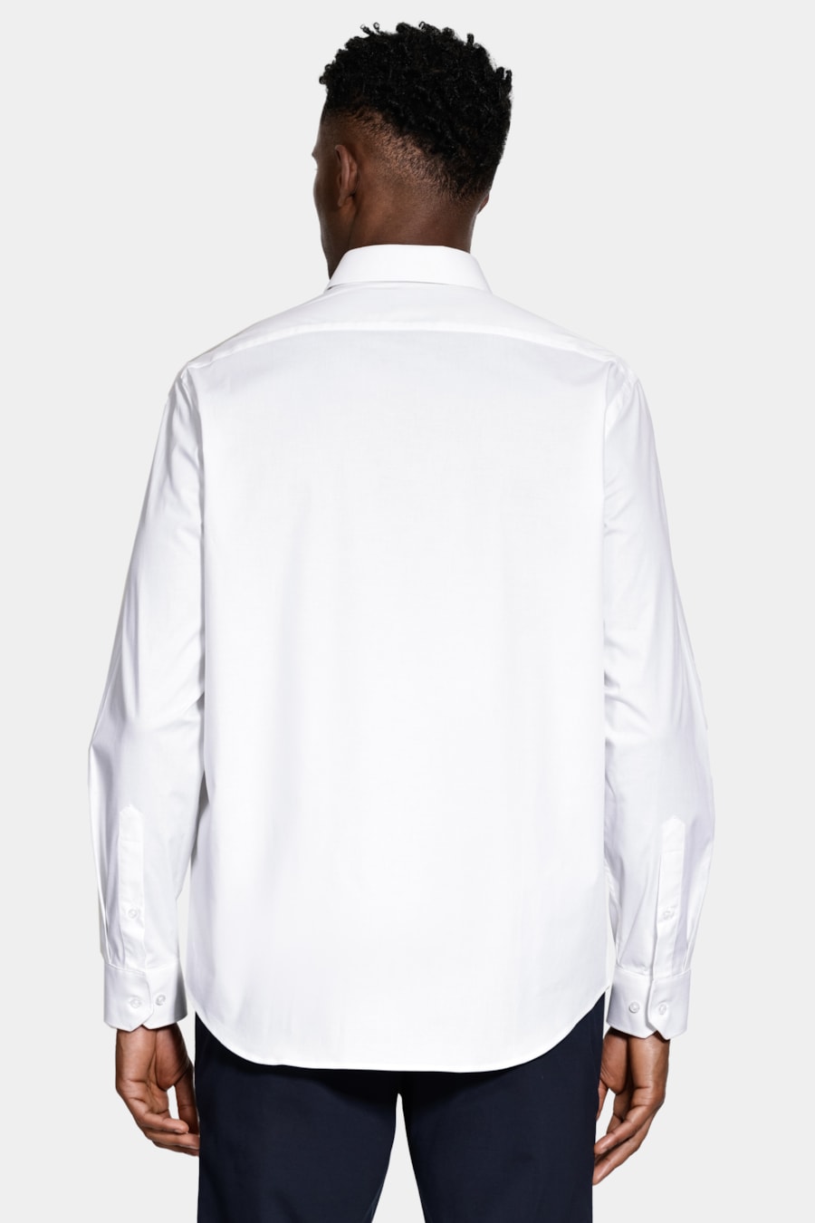 Camisa Manga Longa Regular Stretch Liso Branco — foto 3 de 6
