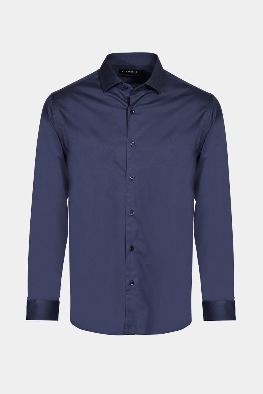 Camisa Manga Longa Regular Stretch Liso Marinho — foto 6 de 6