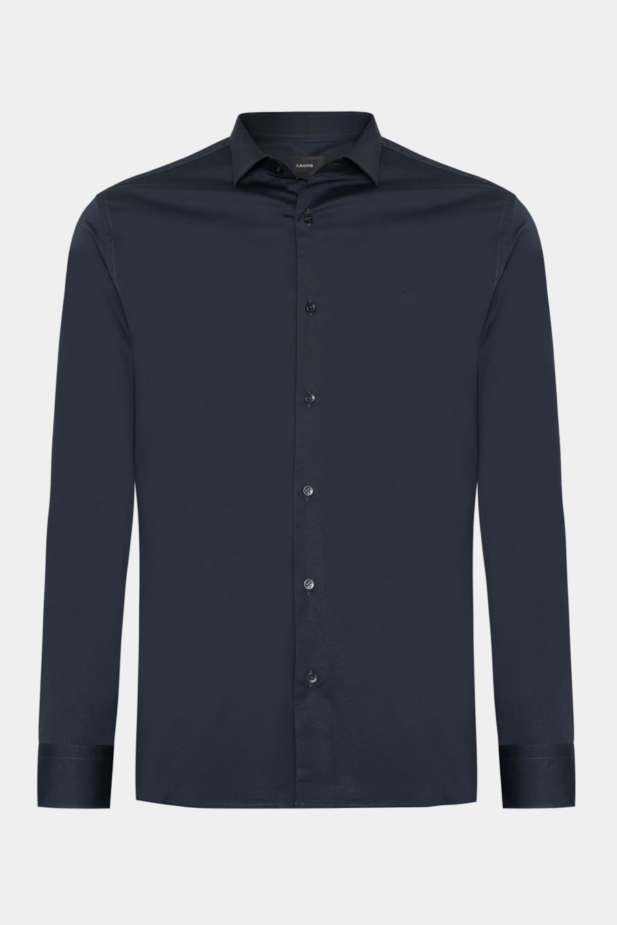 Camisa Manga Longa Regular Stretch Liso Marinho Escuro — foto 6 de 7