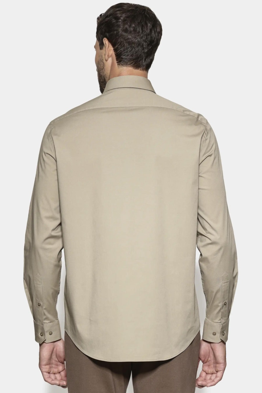 Camisa Manga Longa Regular Stretch Liso Trigo — foto 4 de 6