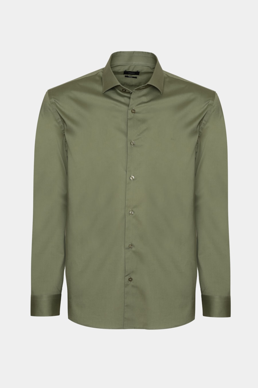 Camisa Manga Longa Regular Stretch Liso Verde Folha — foto 5 de 6