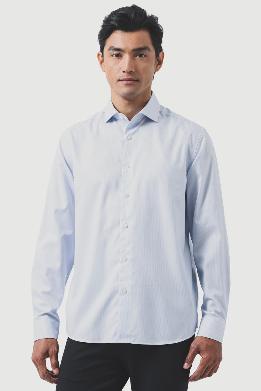 Camisa Manga Longa Regular Stripe Wrinkle Free Azul — foto 1 de 6