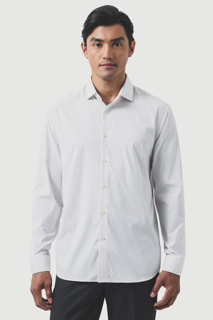 Camisa Manga Longa Regular Tech Flex Branco C/Areia