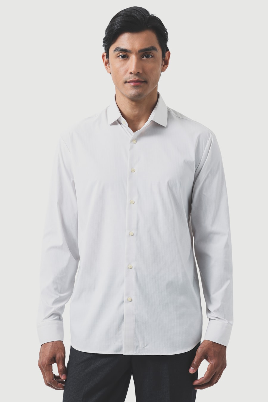 Camisa Manga Longa Regular Tech Flex Branco C/Areia — foto 1 de 6
