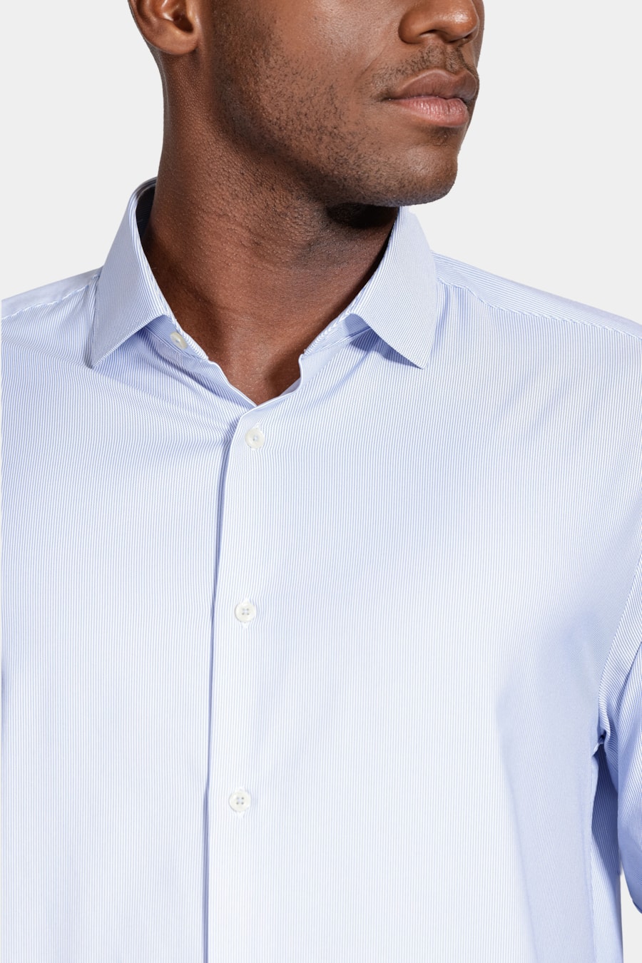 Camisa Manga Longa Regular Tech Flex Listrada Azul C/Branco — foto 3 de 6
