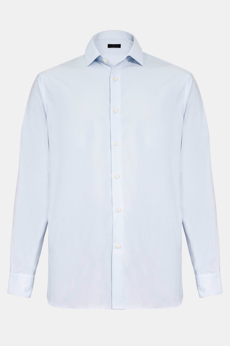 Camisa Manga Longa Regular Tech Flex Micro Xadrez Azul Claro C/Branco — foto 5 de 6