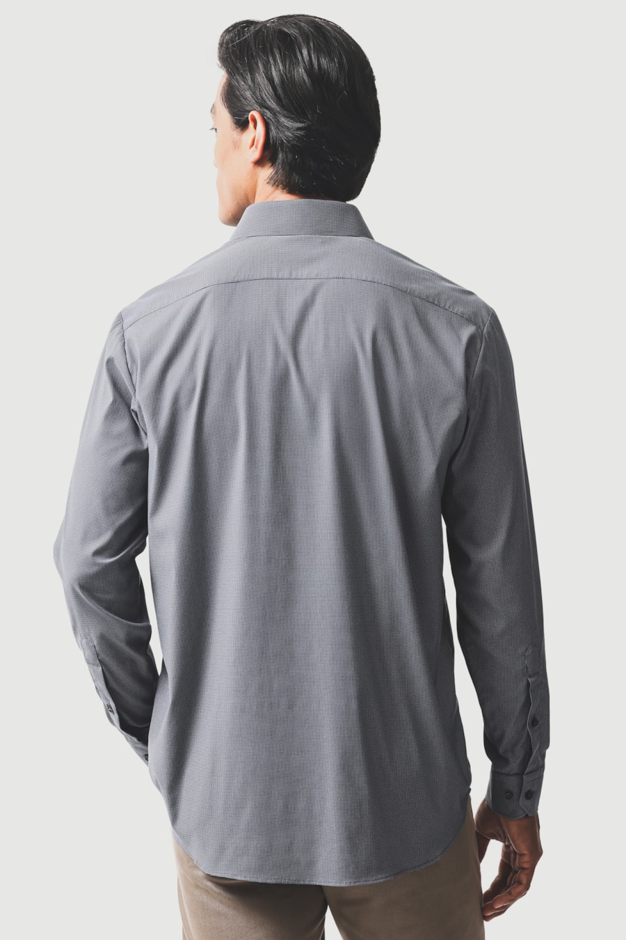 Camisa Manga Longa Regular Tech Flex Mxd Optico Marinho/Branco — foto 4 de 6