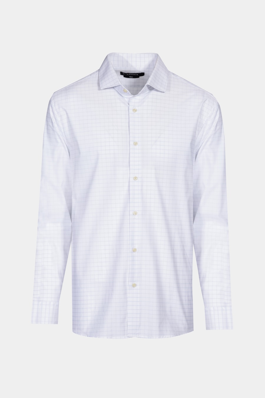 Camisa Manga Longa Regular Tech Flex Xadrez Falso Liso Branco Com Azul Claro — foto 6 de 6