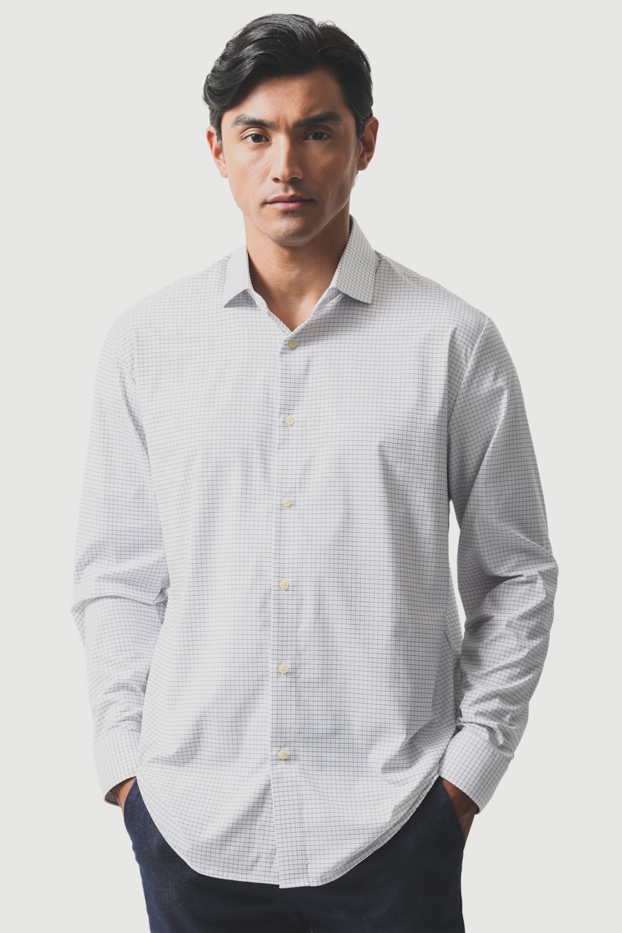 Camisa Manga Longa Regular Tech Flex Xd Branco C/Marinho — foto 1 de 6