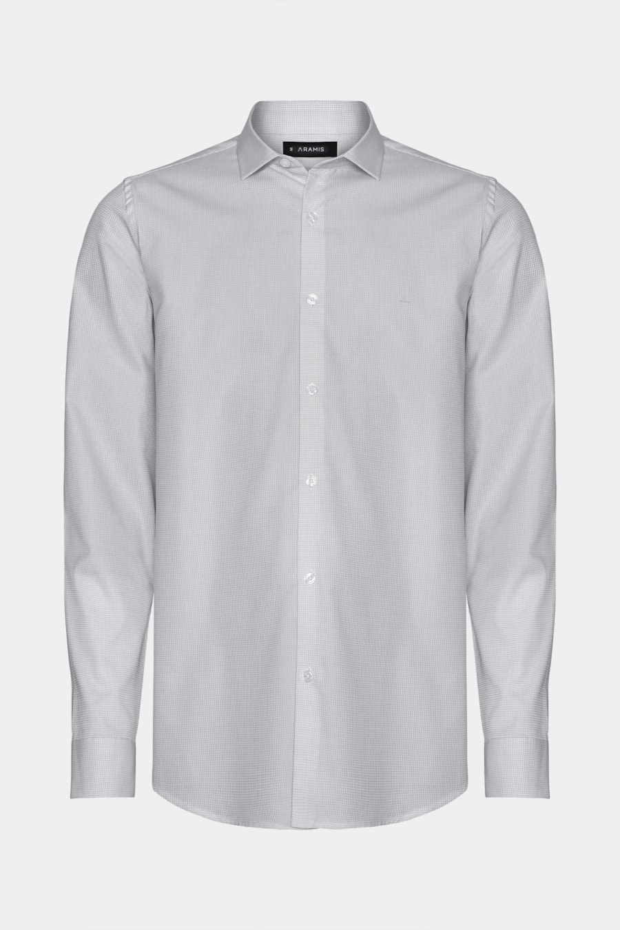 Camisa Manga Longa Regular Tricoline Algodão Textura Cinza — foto 5 de 6