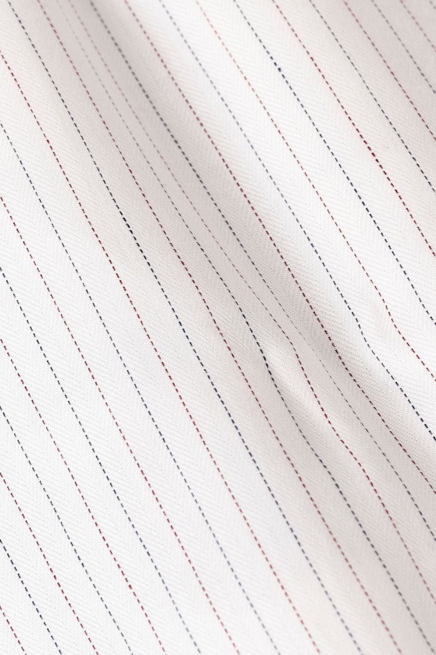 Camisa Manga Longa Regular Tricoline Listrado Branco C/Vermelho — foto 6 de 6