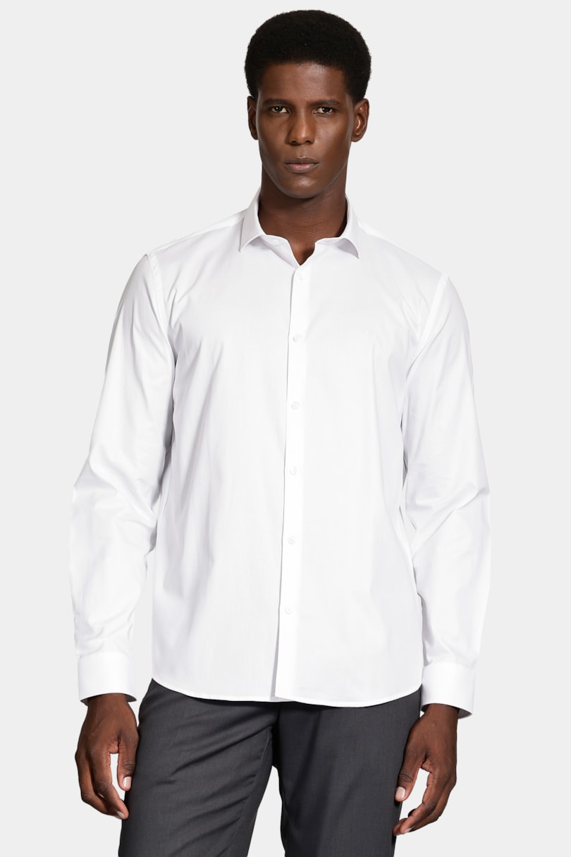 Camisa Manga Longa Regular Tricoline Maquineta Branco