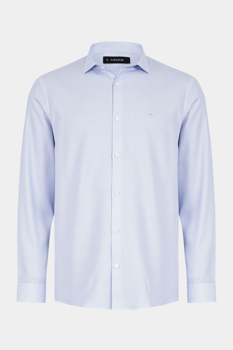 Camisa Manga Longa Regular Tricoline Maquineta Mix Azul Claro — foto 5 de 6
