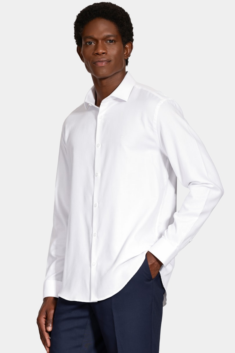 Camisa Manga Longa Regular Tricoline Maquineta Mix Branco