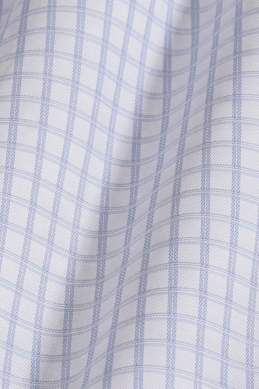 Camisa Manga Longa Regular Tricoline Maquineta Xadrez Branco C/Azul — foto 6 de 6