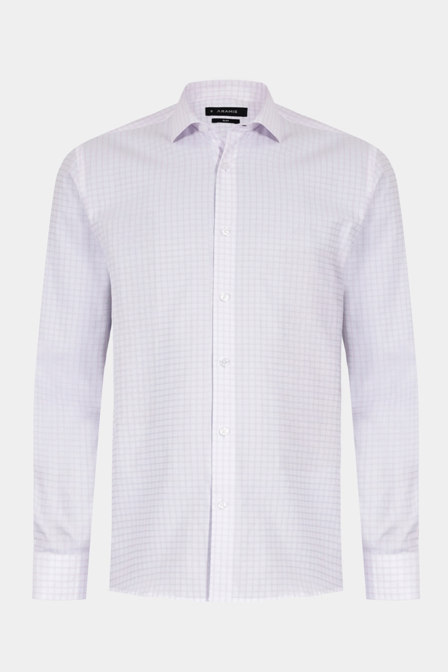 Camisa Manga Longa Regular Tricoline Maquineta Xadrez Branco C/Rosa — foto 5 de 6