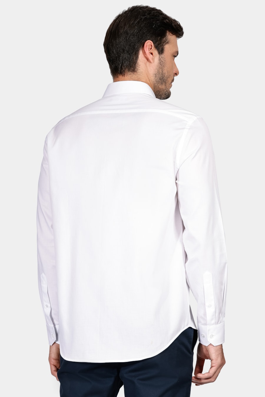 Camisa Manga Longa Regular Tricoline Maquinetada Fio 40 Branco — foto 4 de 6
