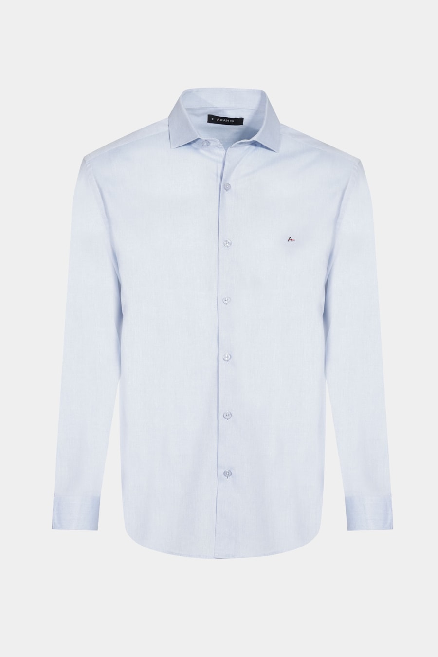 Camisa Manga Longa Regular Tricoline Maquinetado Fio 40 Azul